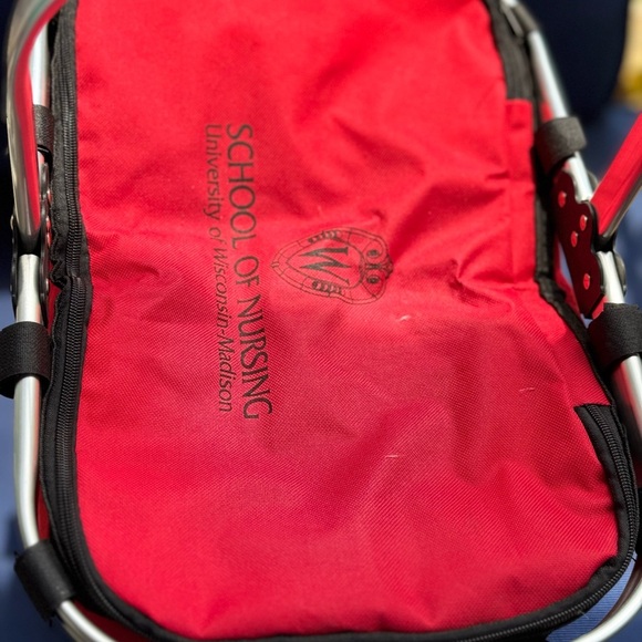 Red Collapsible Picnic Bag with Durable Fabric - Picture 2 of 5